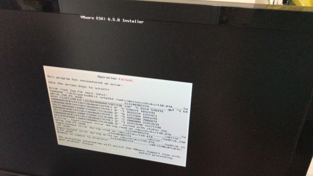 Install ESXi6.5 on SM300 Fail2