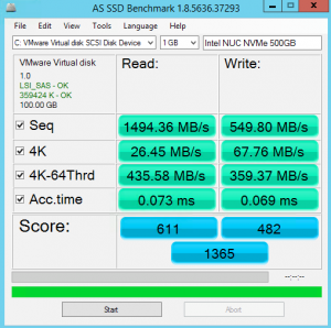 NUC 500GB NVMe MBps