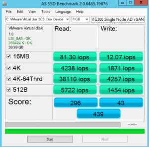 SM E300 Single Node vSAN IOPS